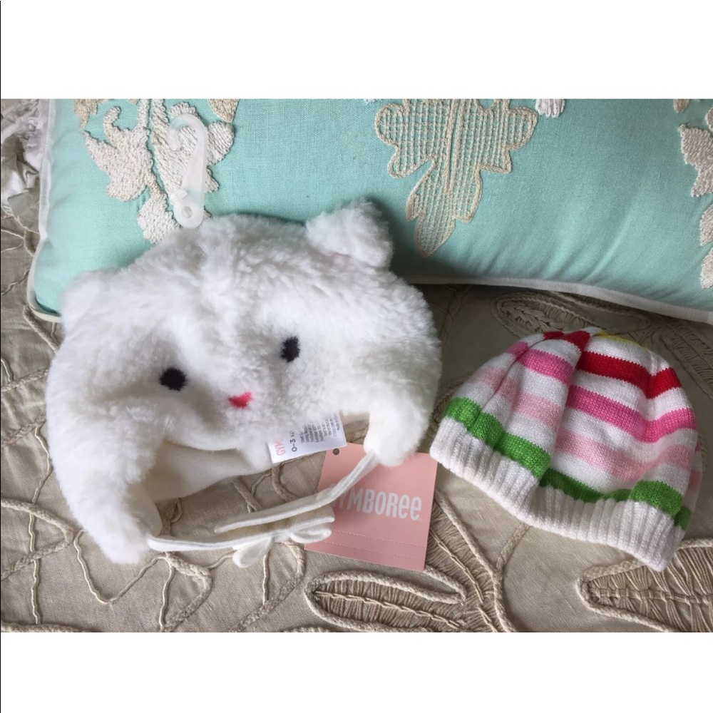 Baby girls hat bundle lot Gymboree kitty NWT